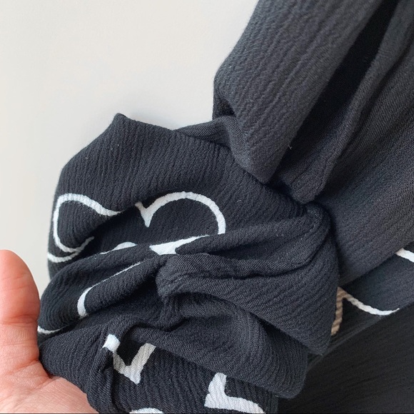 Vintage 90s black daisy print crinkle relaxed fit short sleeve maxi midi dress - Picture 4 of 5